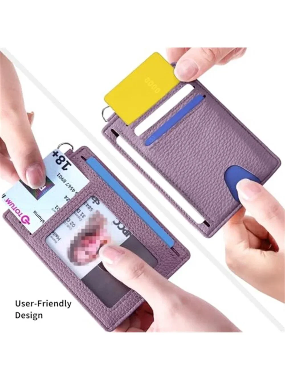 Slim RFID Wallet Credit Card Holder ID Window Minimalist Case Lavender Unisex